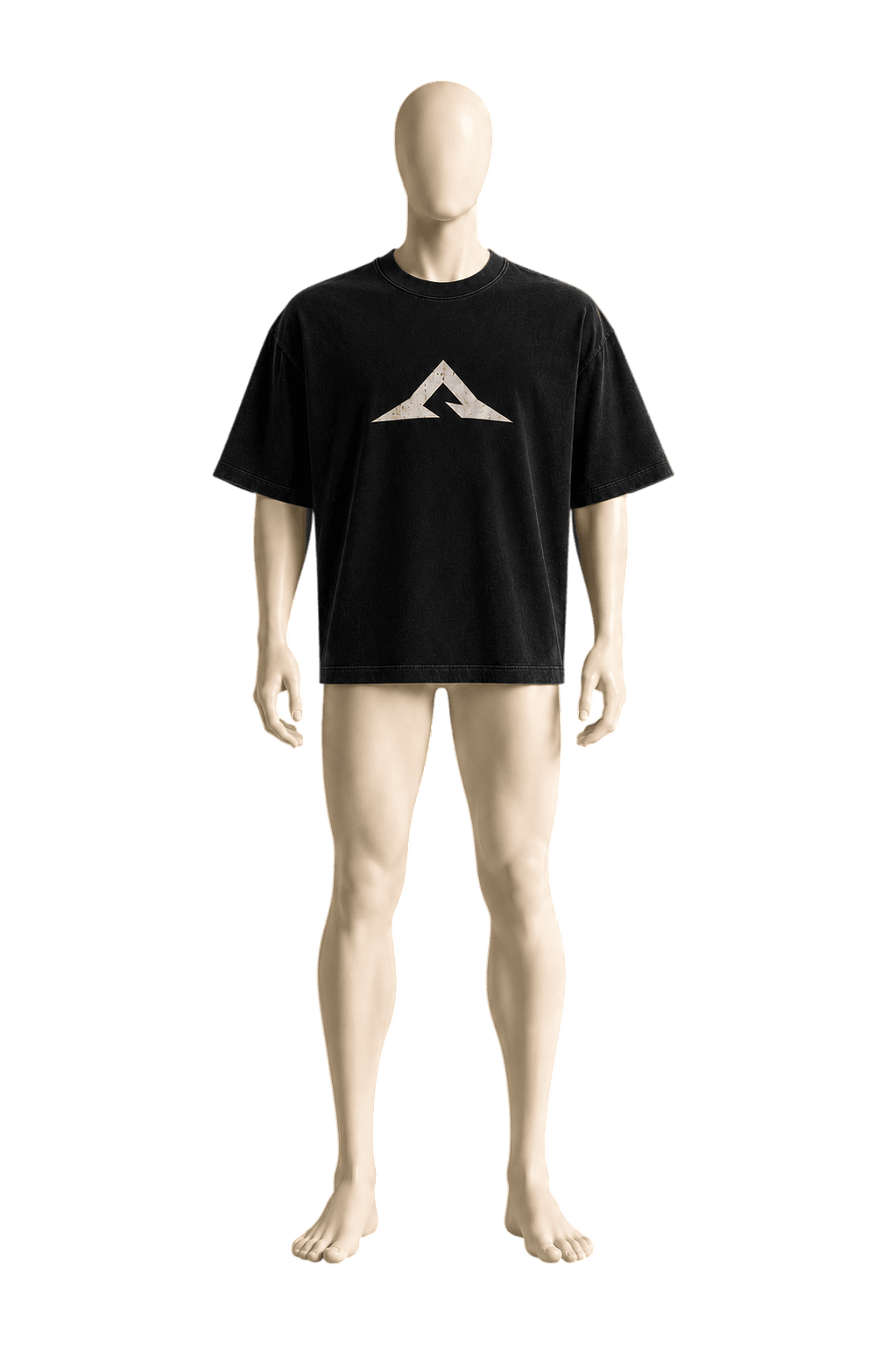 Wearing Summit Tee in Black — front